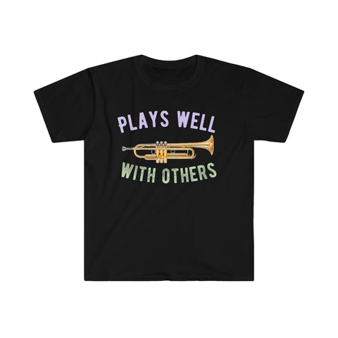 Plays Well With Others - Trumpet - Unisex Softstyle T-Shirt