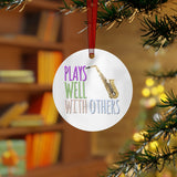 Plays Well With Others - Alto Sax - Metal Ornament