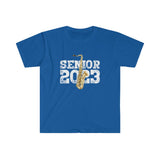 Senior 2023 - White Lettering - Tenor Sax - Unisex Softstyle T-Shirt