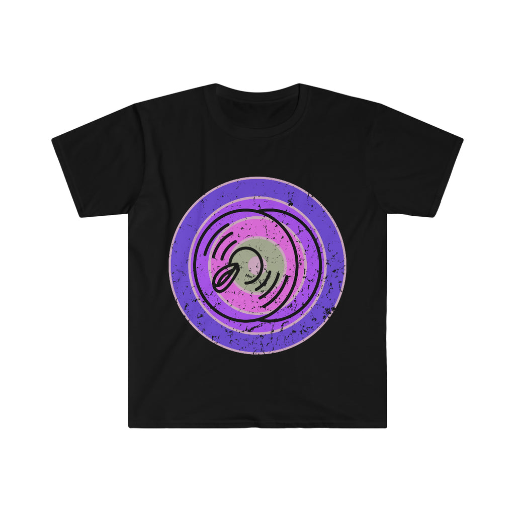 Vintage Grunge Purple Circle - Cymbals - Unisex Softstyle T-Shirt