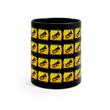 Vintage Yellow Cloud - Tuba - 11oz Black Mug - Pattern