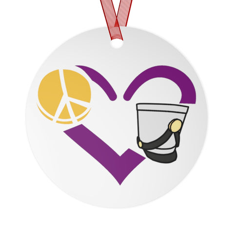 Peace, Love and Marching Band - Metal Ornament