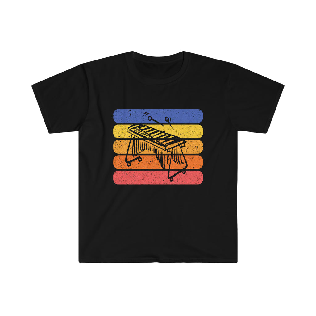 Vintage Grunge Lines Sunset - Marimba - Unisex Softstyle T-Shirt