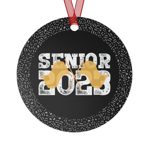 Senior 2023 - White Lettering - Color Guard - Metal Ornament