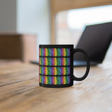 Vintage Rainbow Paint - Piccolo - 11oz Black Mug - Pattern