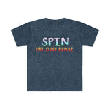 SPIN. Eat. Sleep. Repeat - Rainbow 4 - Color Guard - Unisex Softstyle T-Shirt
