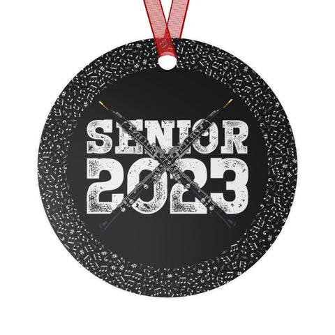 Senior 2023 - White Lettering - Oboe - Metal Ornament