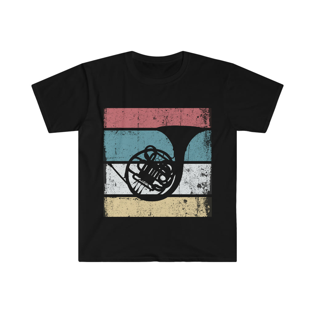 Vintage Grunge Lines 2 - French Horn - Unisex Softstyle T-Shirt
