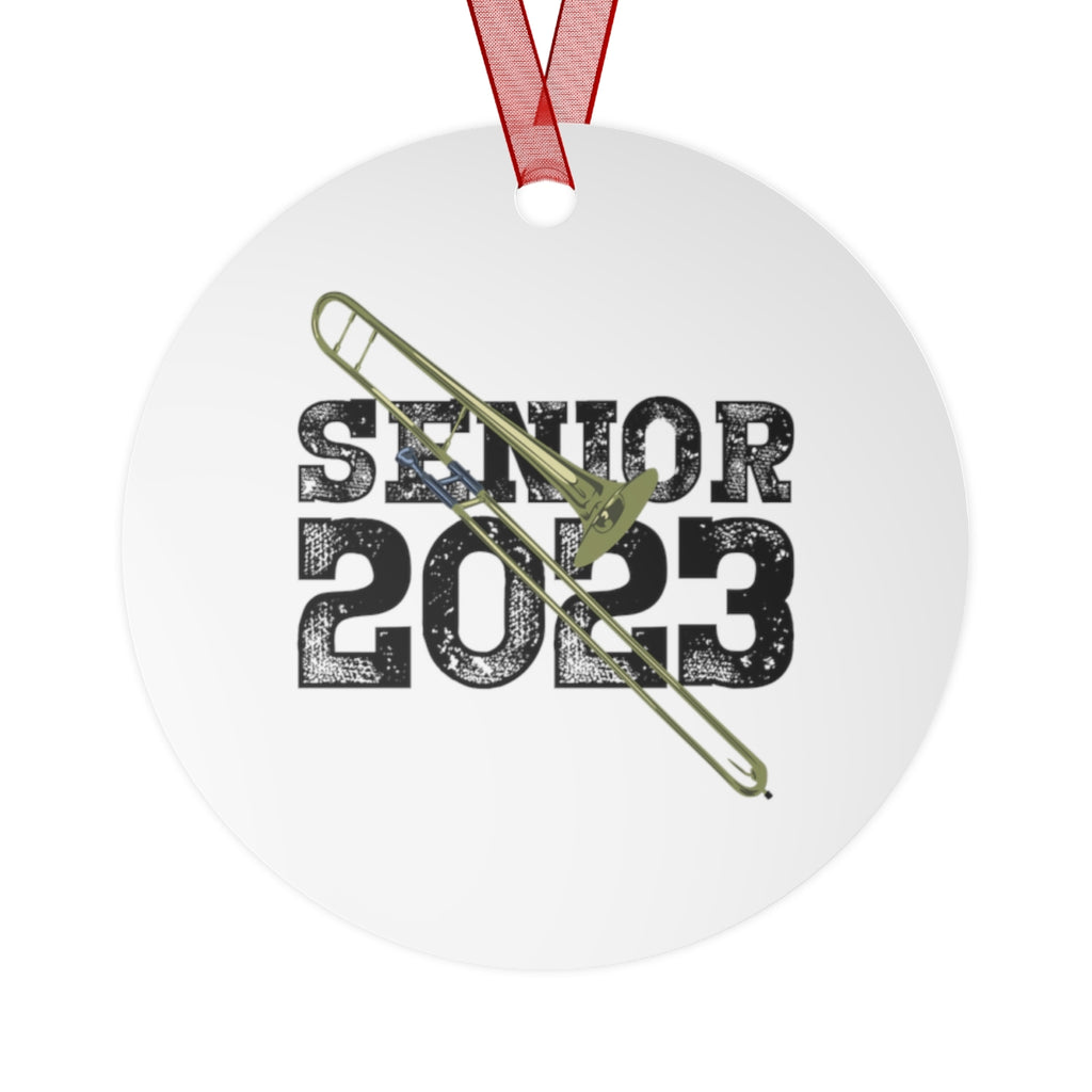 Senior 2023 - Black Lettering - Trombone - Metal Ornament