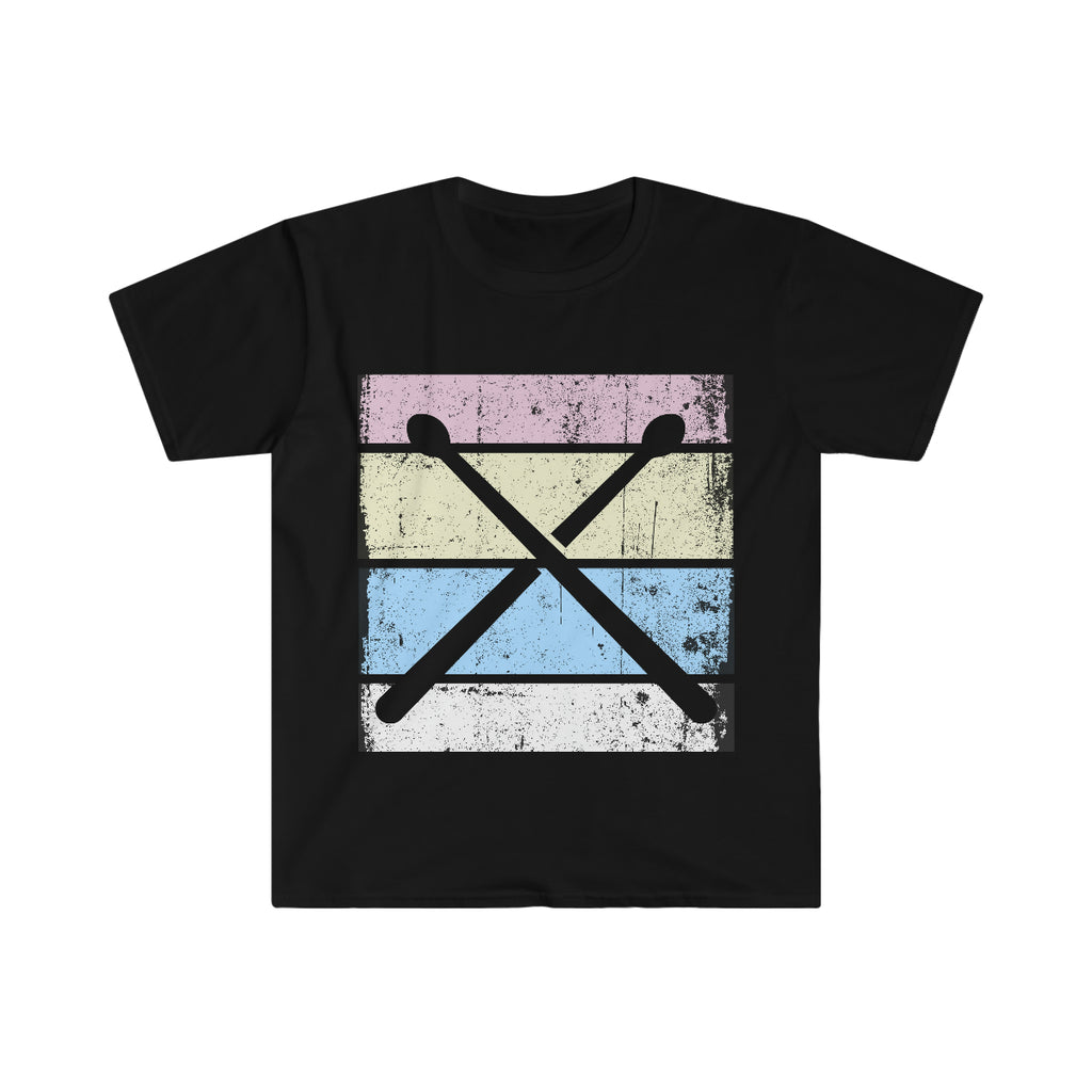 Vintage Grunge Pastel Lines - Drumsticks - Unisex Softstyle T-Shirt